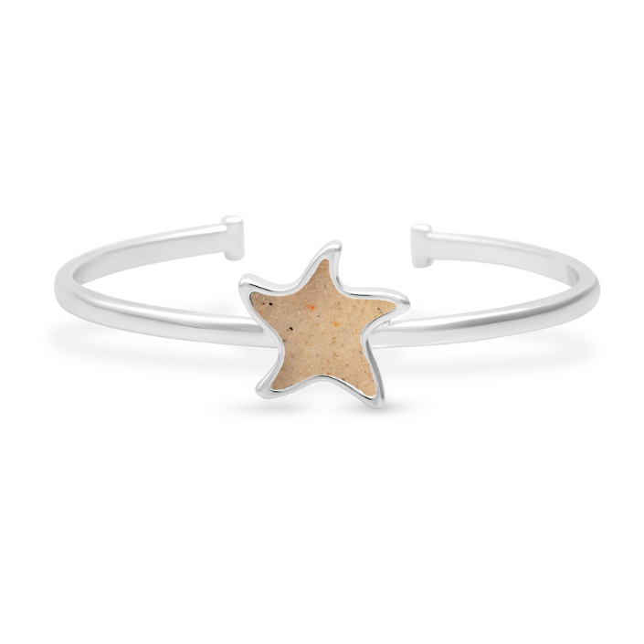 Explorer Starfish Cuff Bracelet - Silver - Blue Sandstone