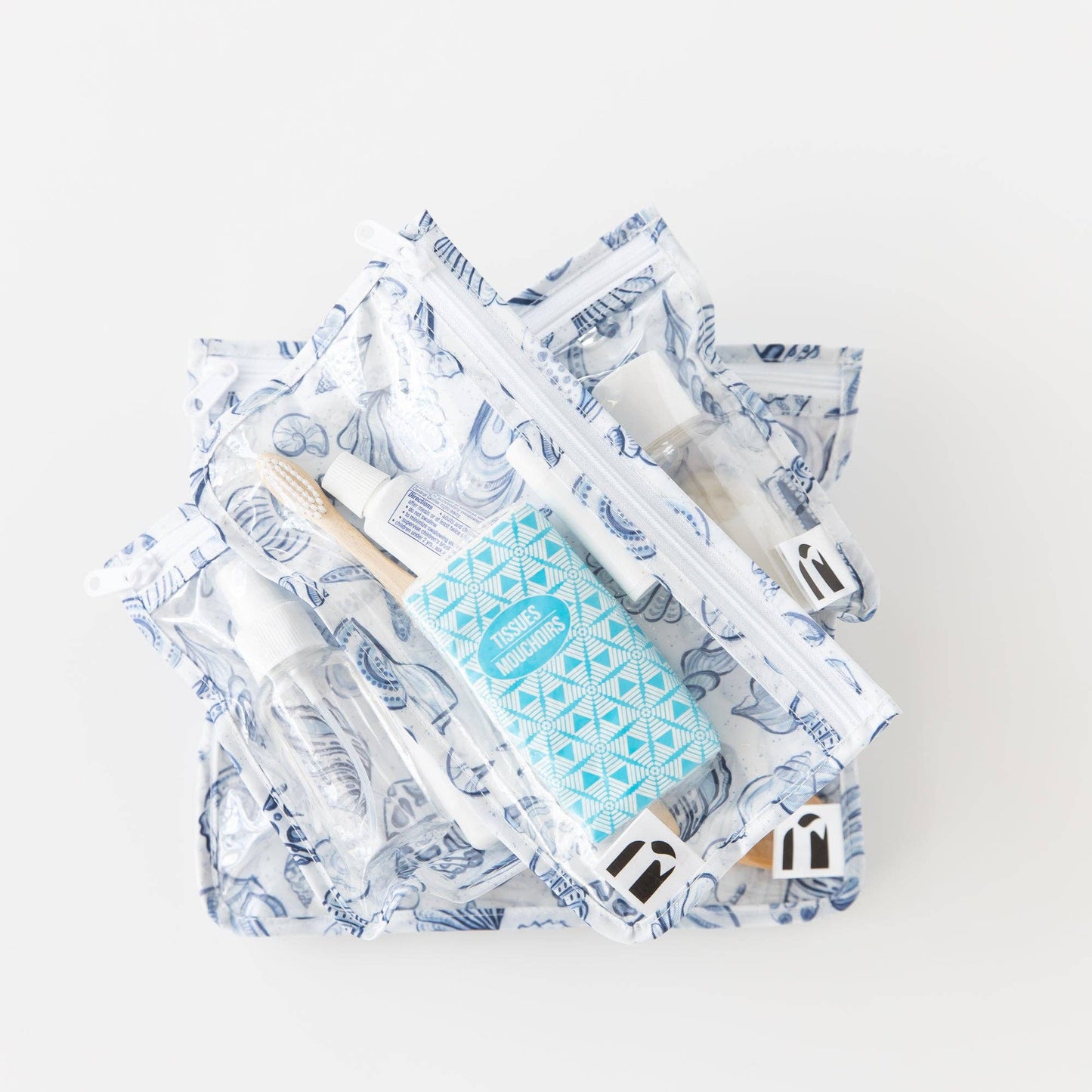Clear Travel Bag 3 Pack: Shells