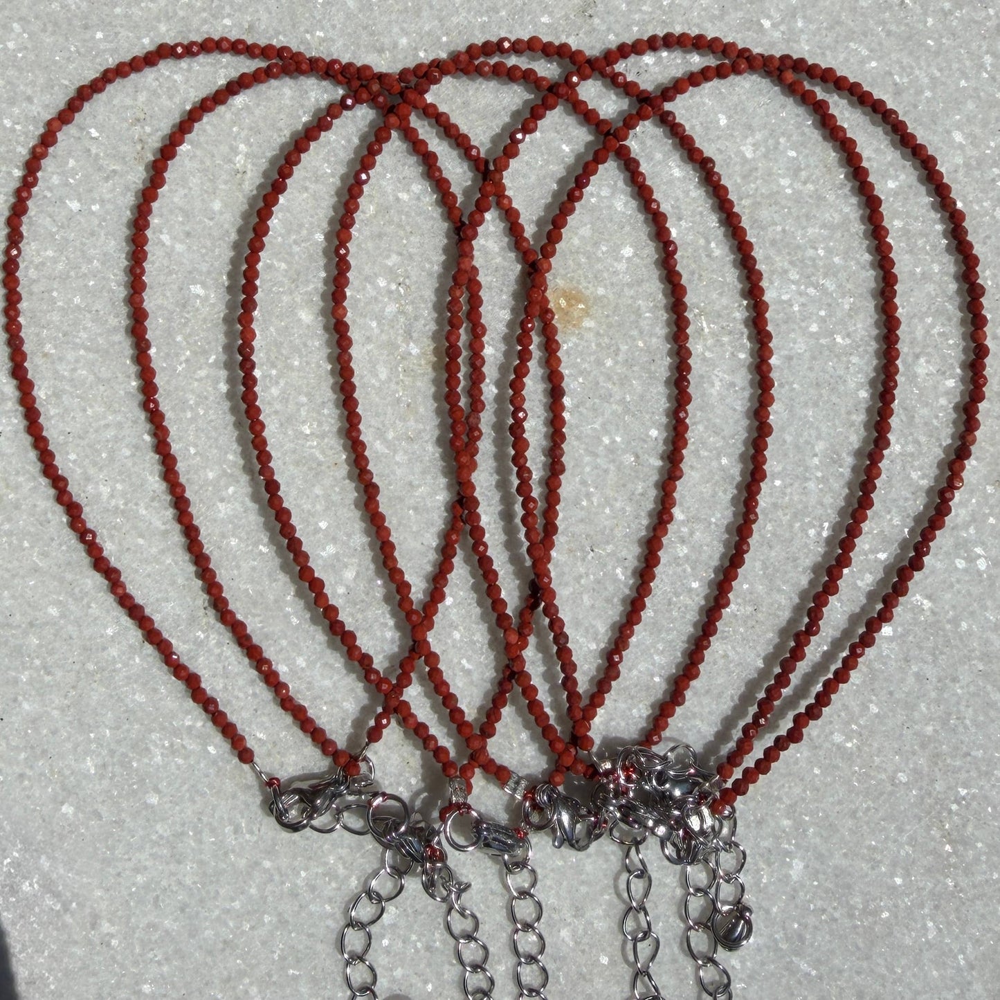 Natural Red Jasper Anklets