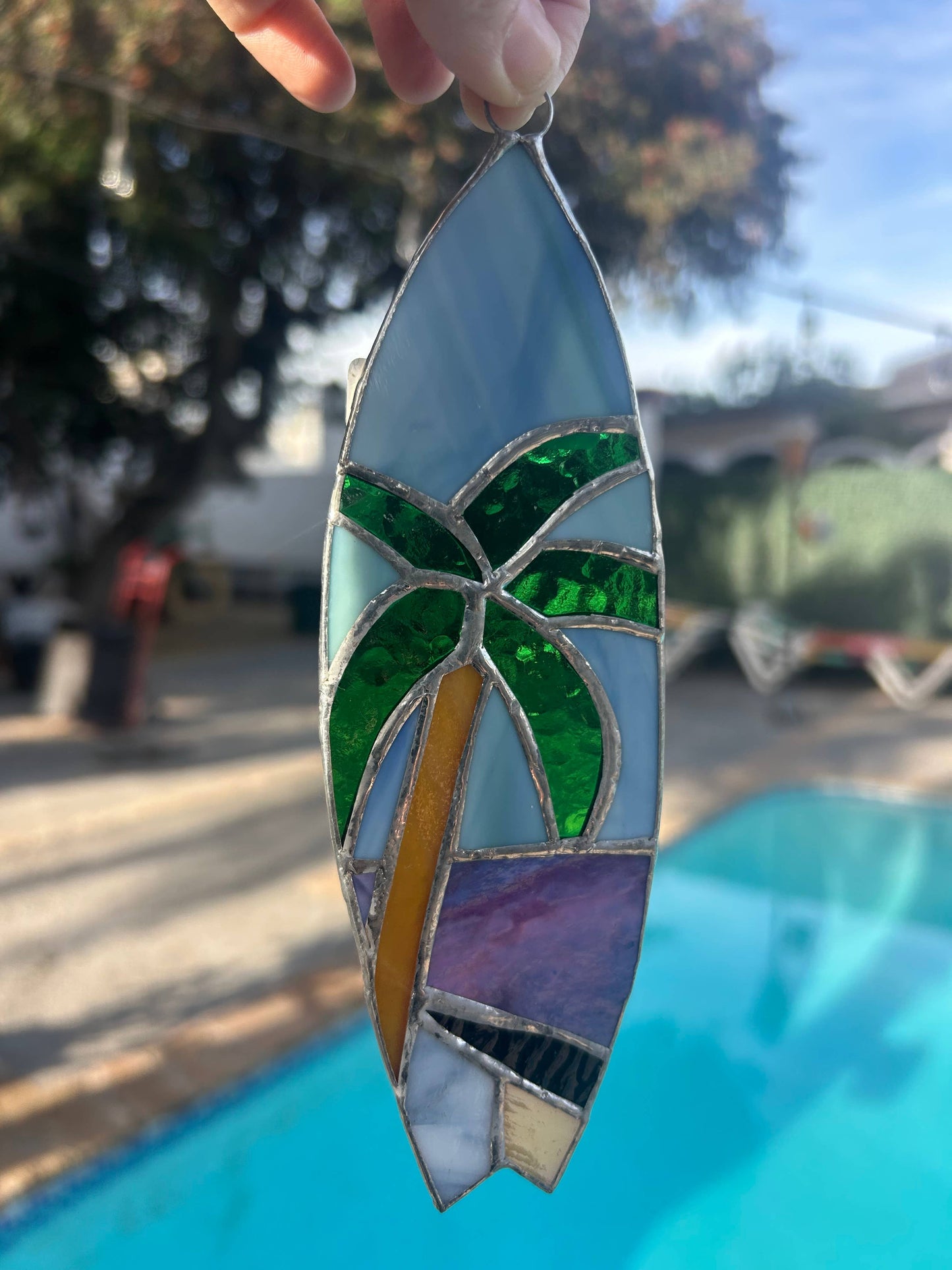 Stained Glass Mini Surfboard Sun Catcher