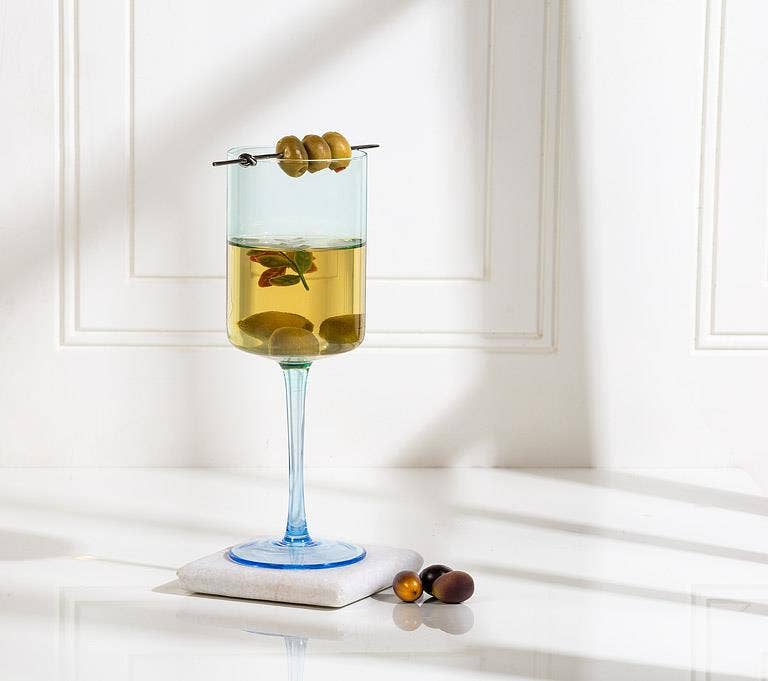 Abbott - Slender Blue Wine Glass