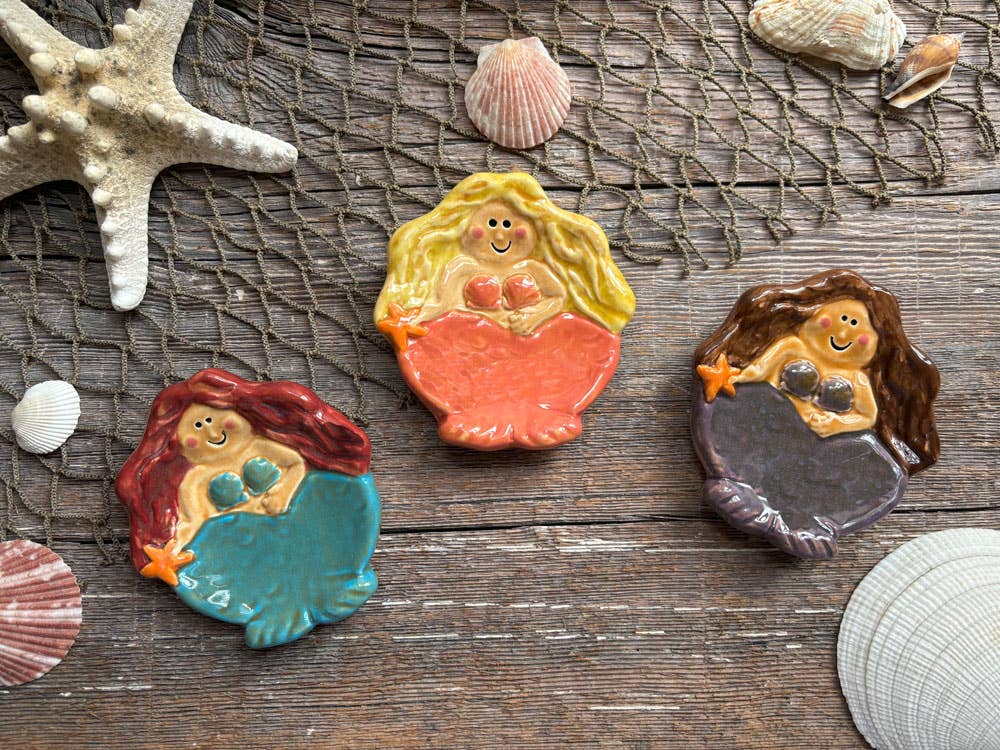 August Ceramics - Ceramic Mermaid Dish in assorted colors