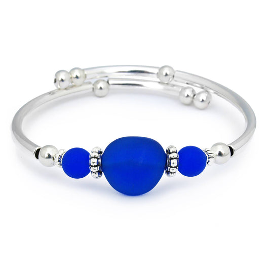 Cobalt Sea Glass Single Bracelet