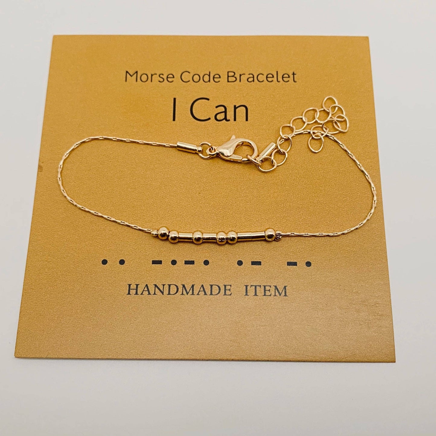Mio Queena - Handmade Golden Morse Code Bracelet: Ohana