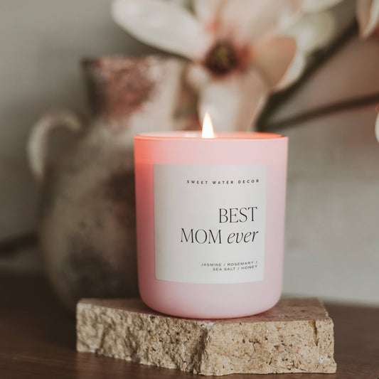 Sweet Water Decor - Best Mom Ever 15 oz Soy Candle, Matte Jar - Gifts