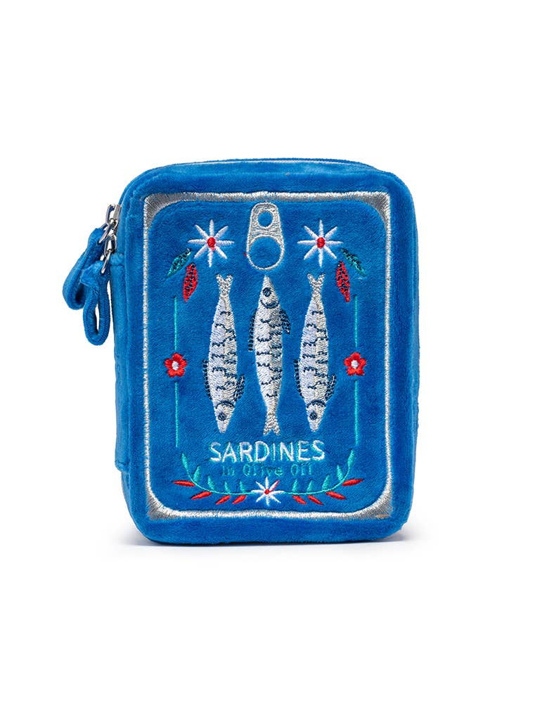 Living Royal - Velvet Jewelry Zip Case / Organizer - Sardine Can - Blue