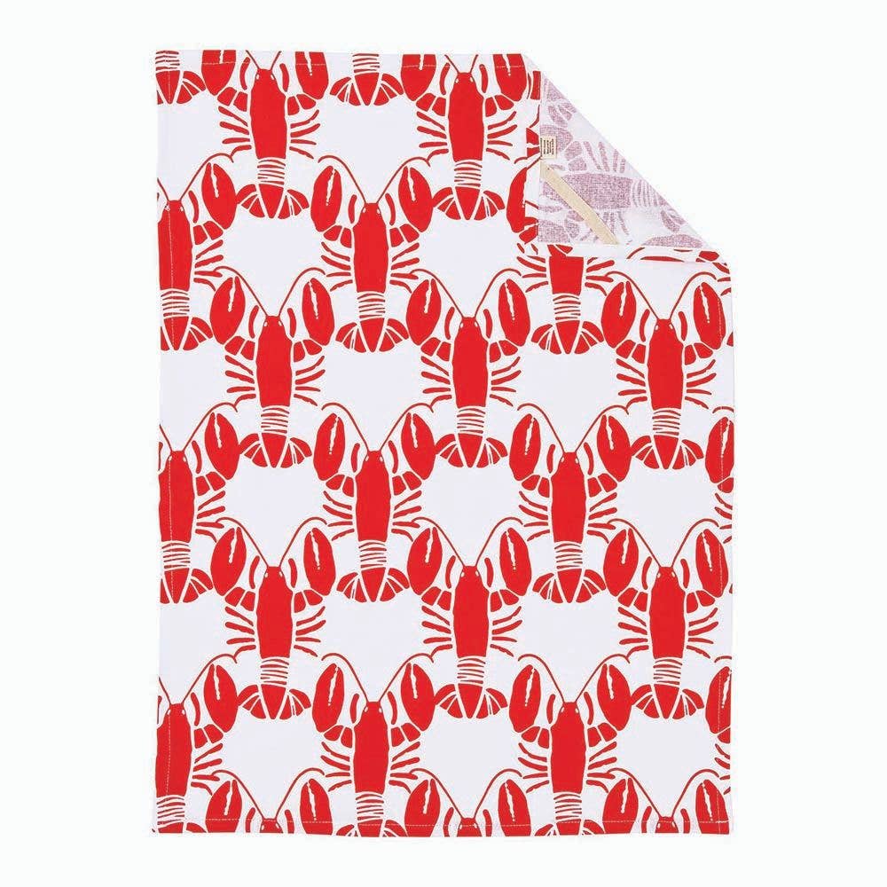 Lobster Waves Cotton Kitchen Towels (Set of 3)