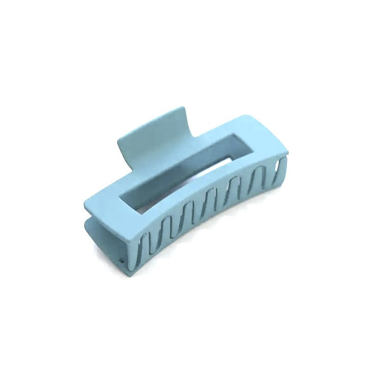 Jumbo Rectangular Cut Out Hair Claw Matte Sky Blue