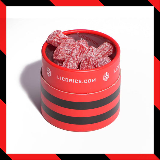 Licorice.com | Caramels.com | Taffy.com - Strawberry Sour Licorice Twists - (8oz Tube)
