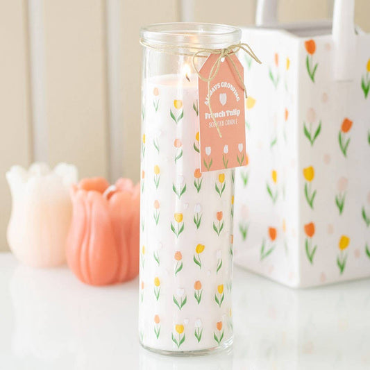 Tulip Print French Tulip Mother's Day Tube Candle