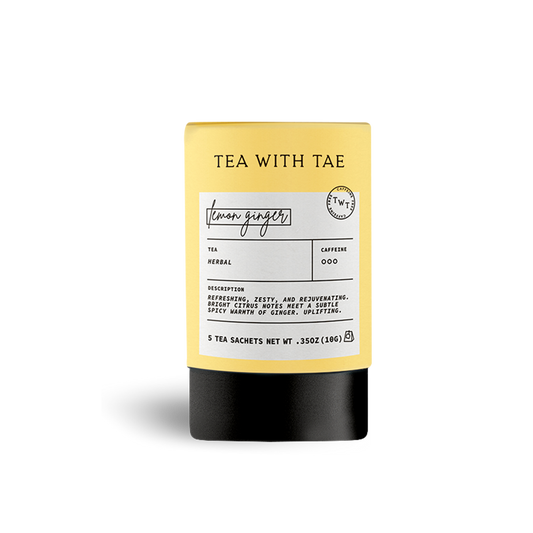 Tea with Tae - Lemon Ginger Herbal Mini Tube Gift (5 tea bags)