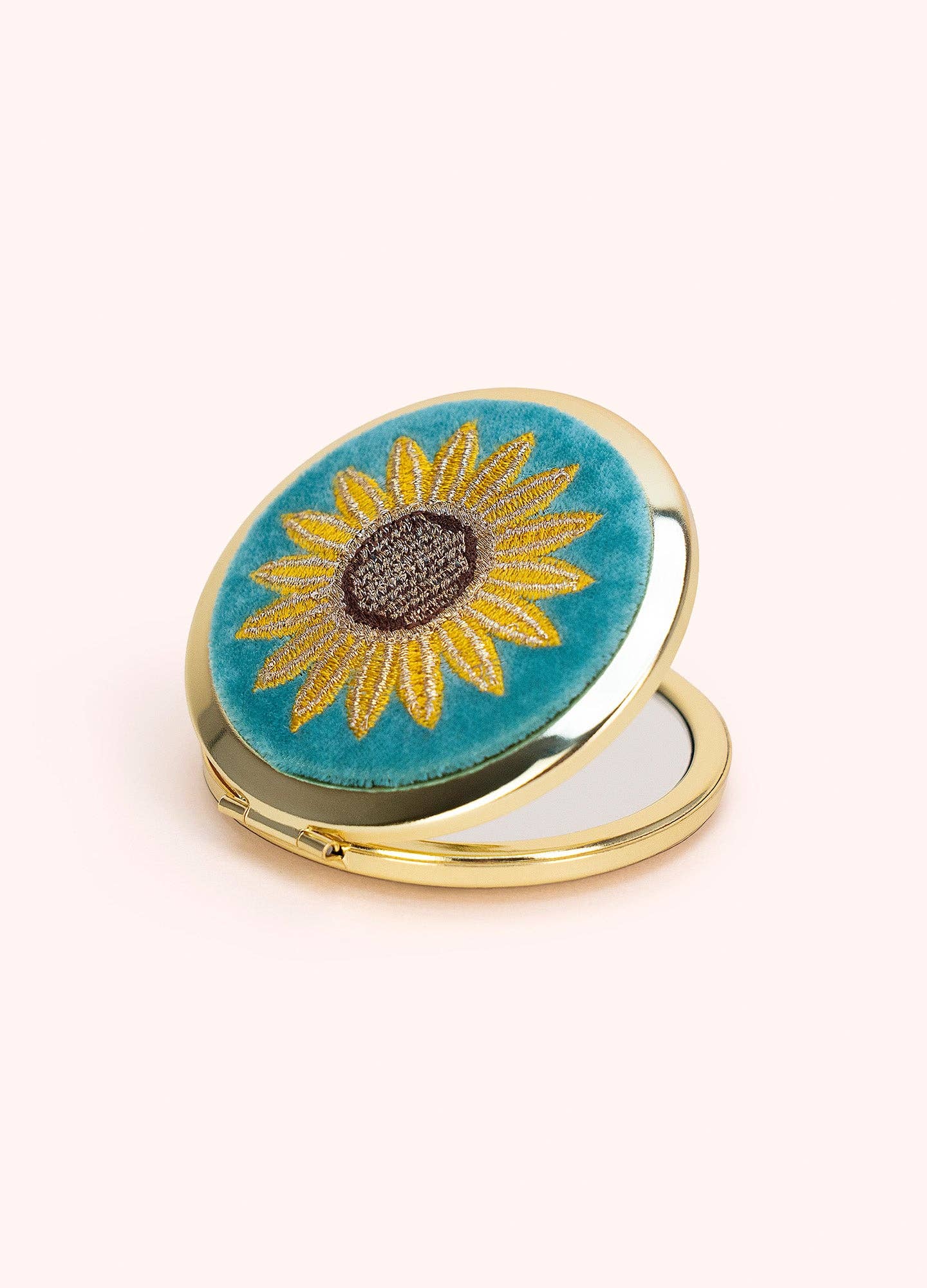 Embroidered Compact Mirror - Summer Sunflower