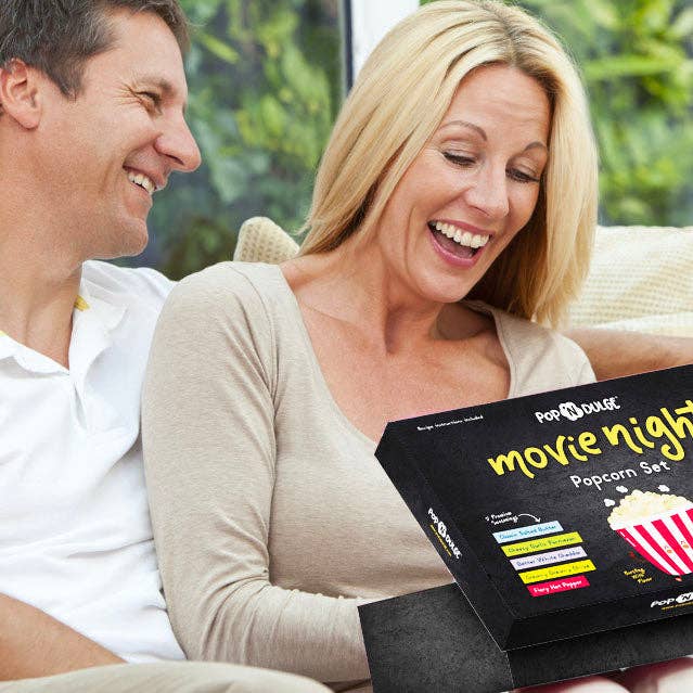 Pop 'N Dulge - Movie Night Gift Basket Gourmet Popcorn Gift Set Fathers Day