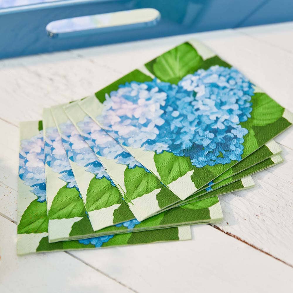 Blue Hydrangea Paper Cocktail Napkins (Pack of 25)