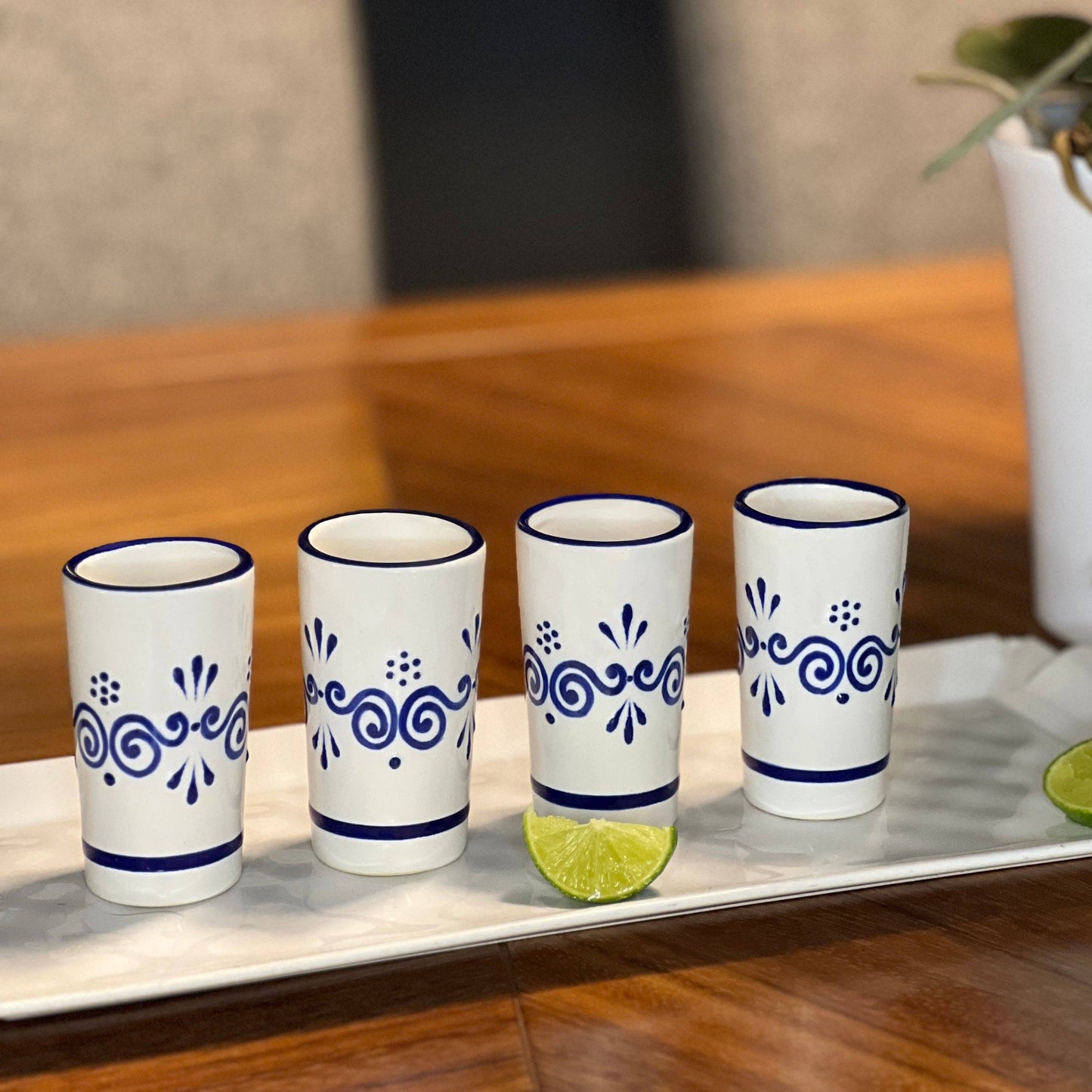 VILLA 318 - Set of 4, Tequila Shot Glasses, Made in Mexico, Fiesta