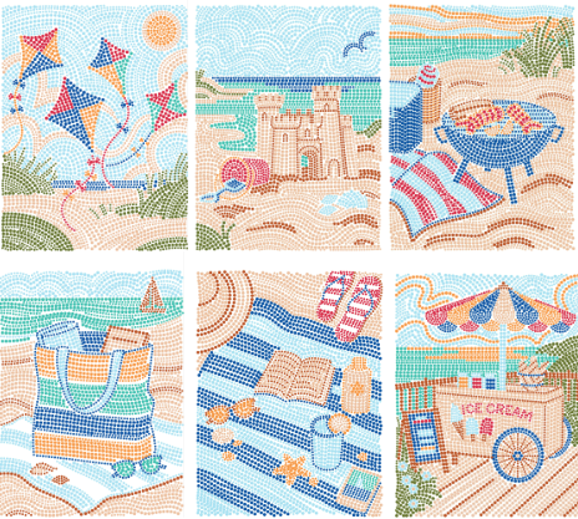Lifelines - FlowArt- Dot By Letter- Day at the Beach