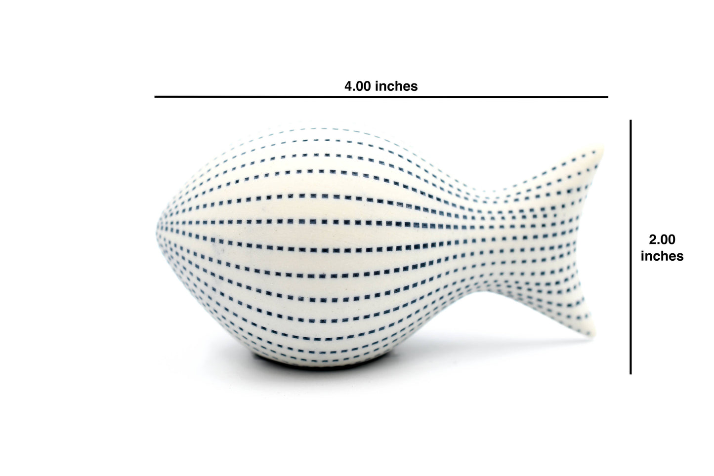 Art Floral Trading LLC - Mini Fish Silhouette - White with Blue Dotted Lines