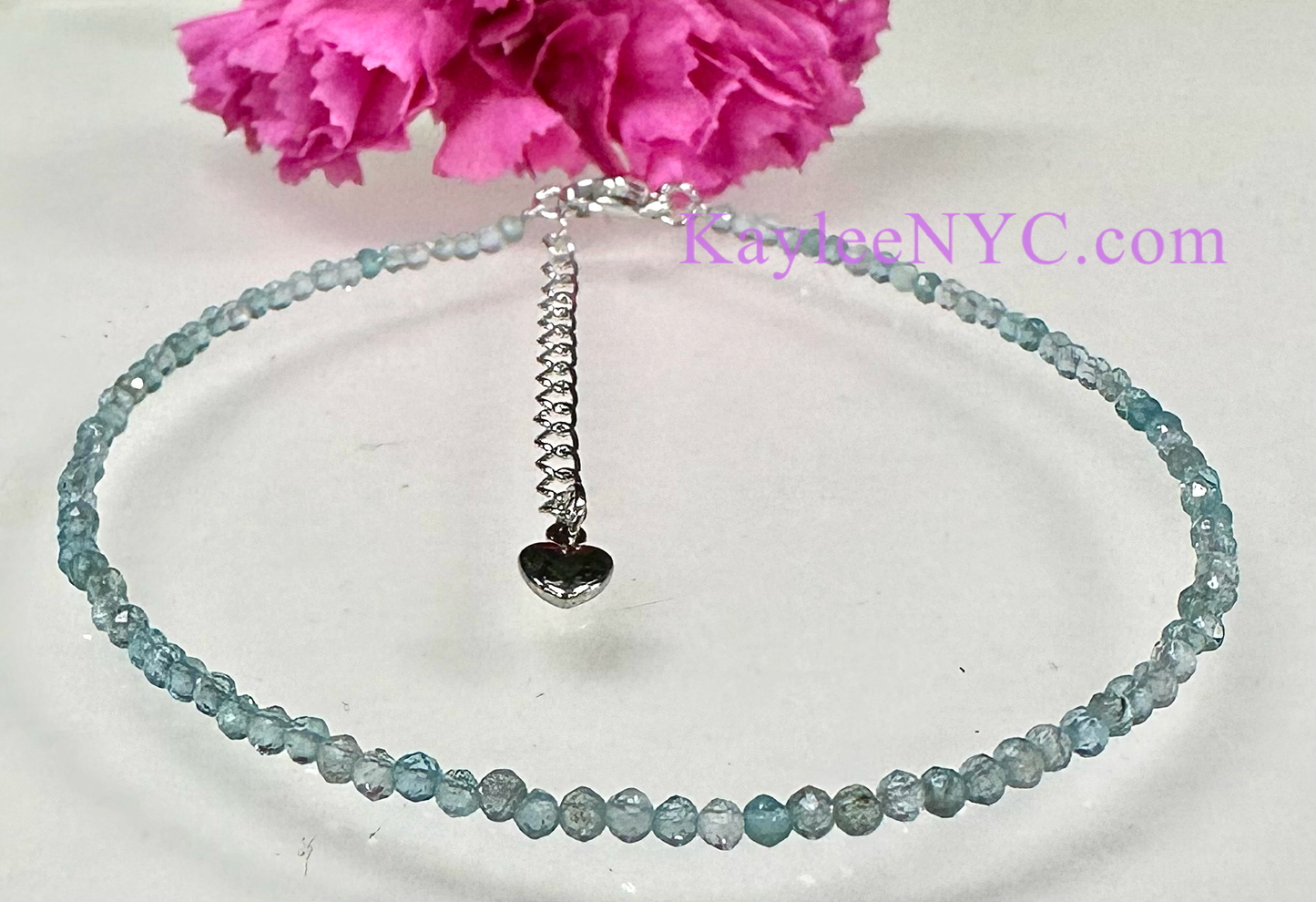 Aquamarine Anklet Stainless Steel Findings
