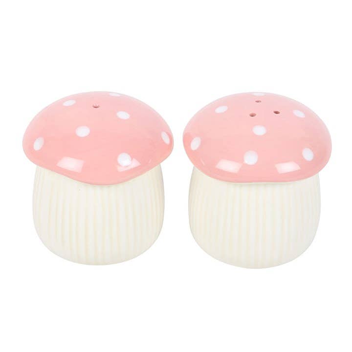 Pink Mushroom Salt and Pepper Shakers