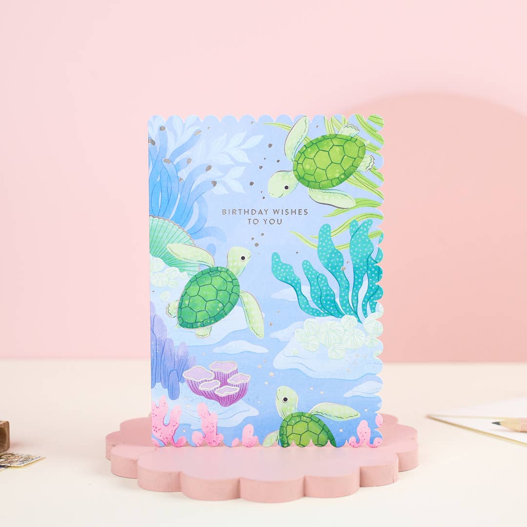 Ricicle Cards - Turtle Birthday Wishes Card