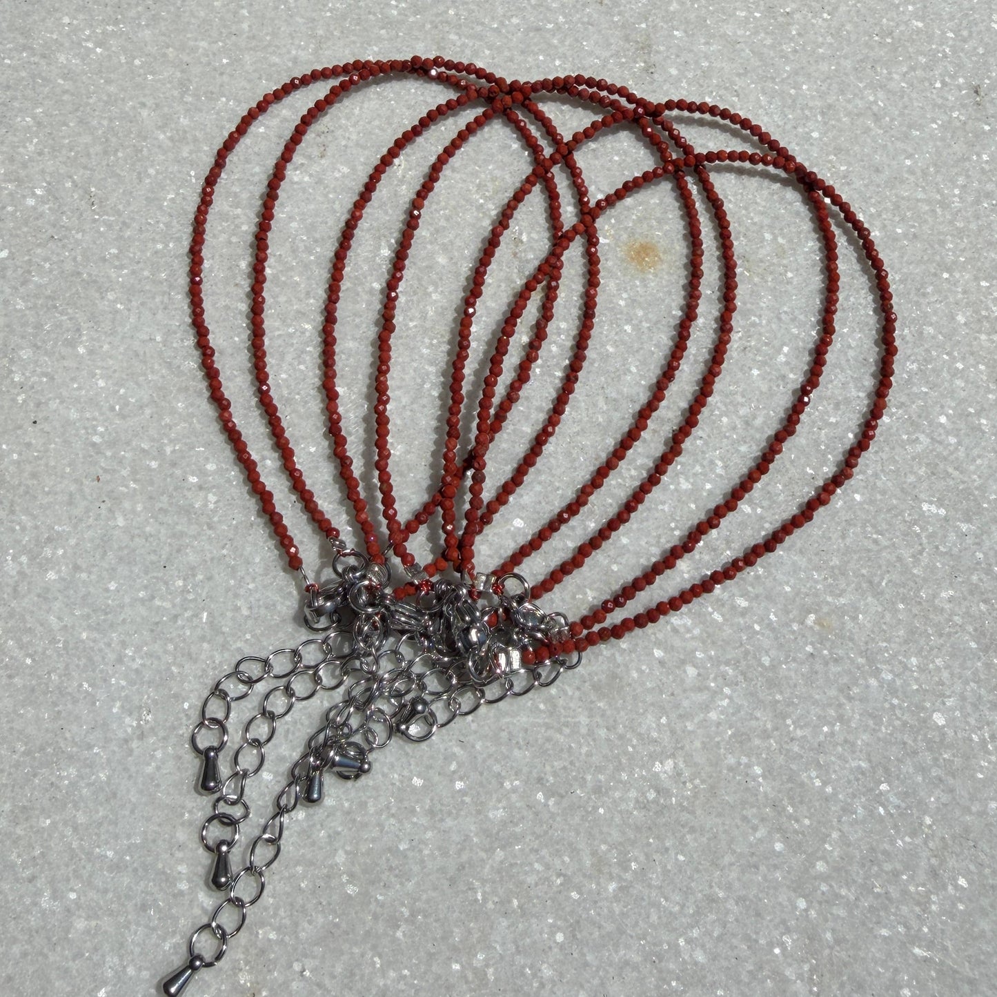 Natural Red Jasper Anklets