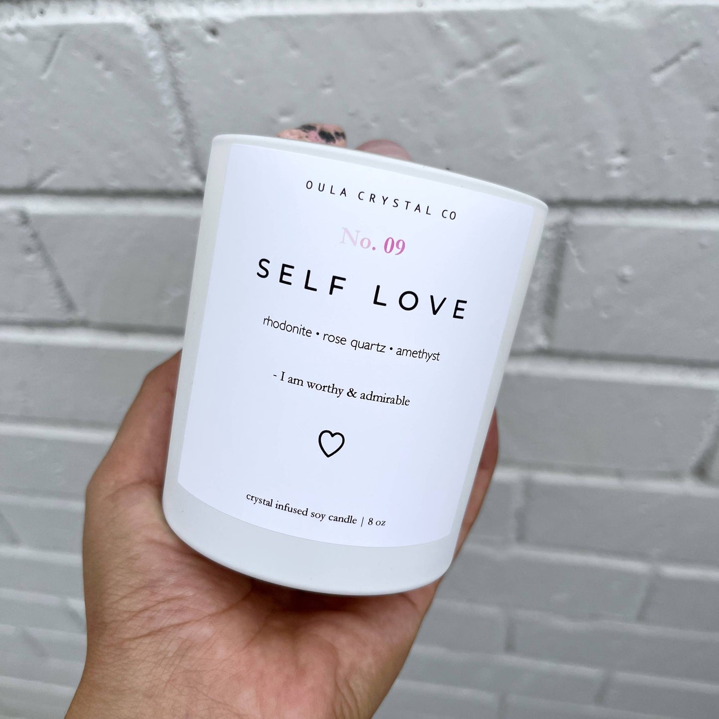 OULA CRYSTAL CO - Self Love Crystal Candle · Wholesale · Crystal Infused · Soy