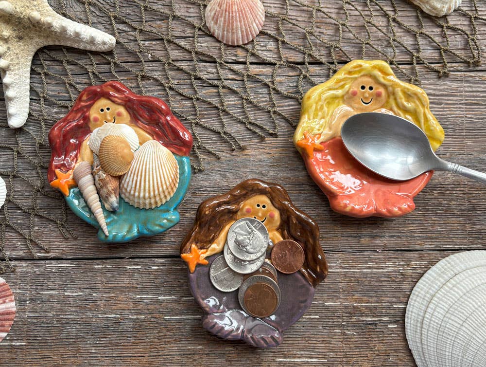 August Ceramics - Ceramic Mermaid Dish in assorted colors