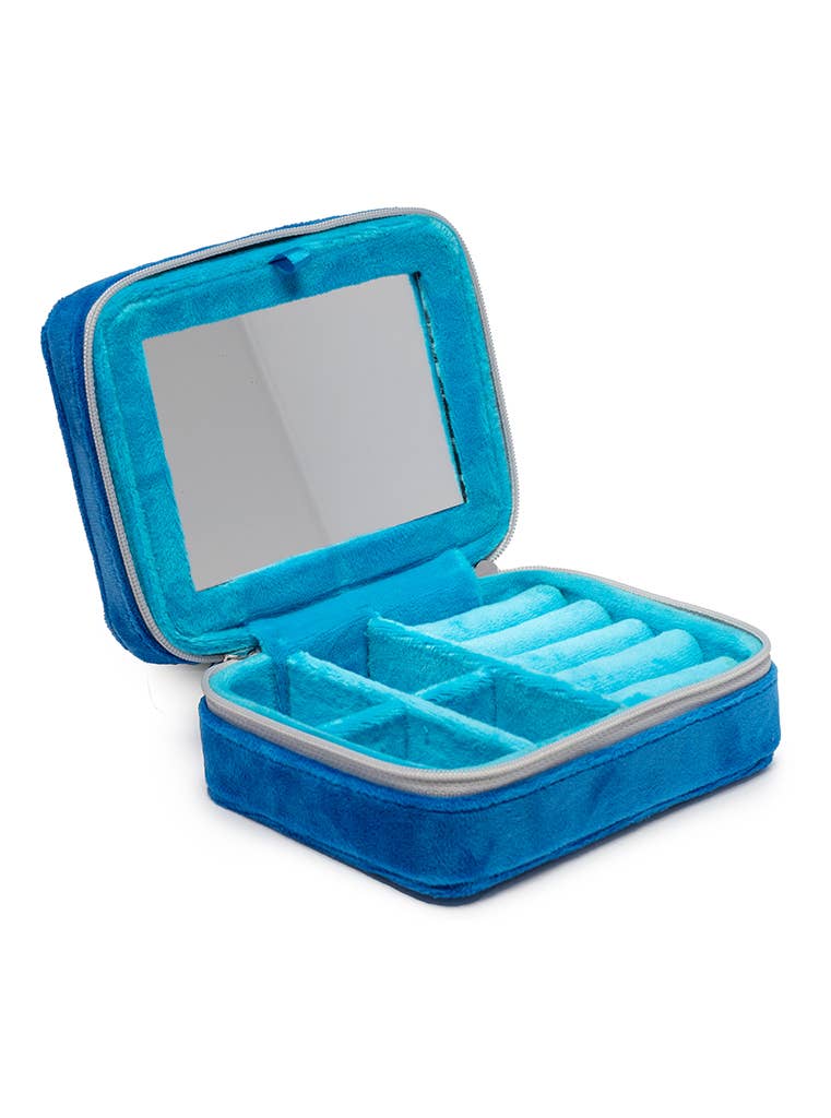 Living Royal - Velvet Jewelry Zip Case / Organizer - Sardine Can - Blue
