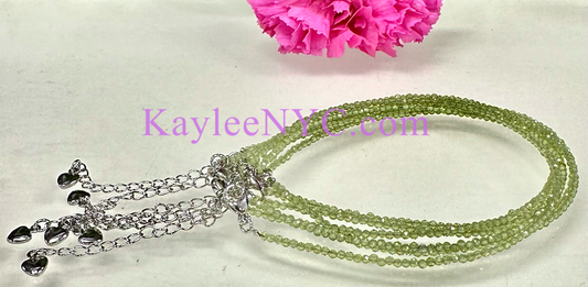 Natural Peridot Anklet Stainless Steel Finding