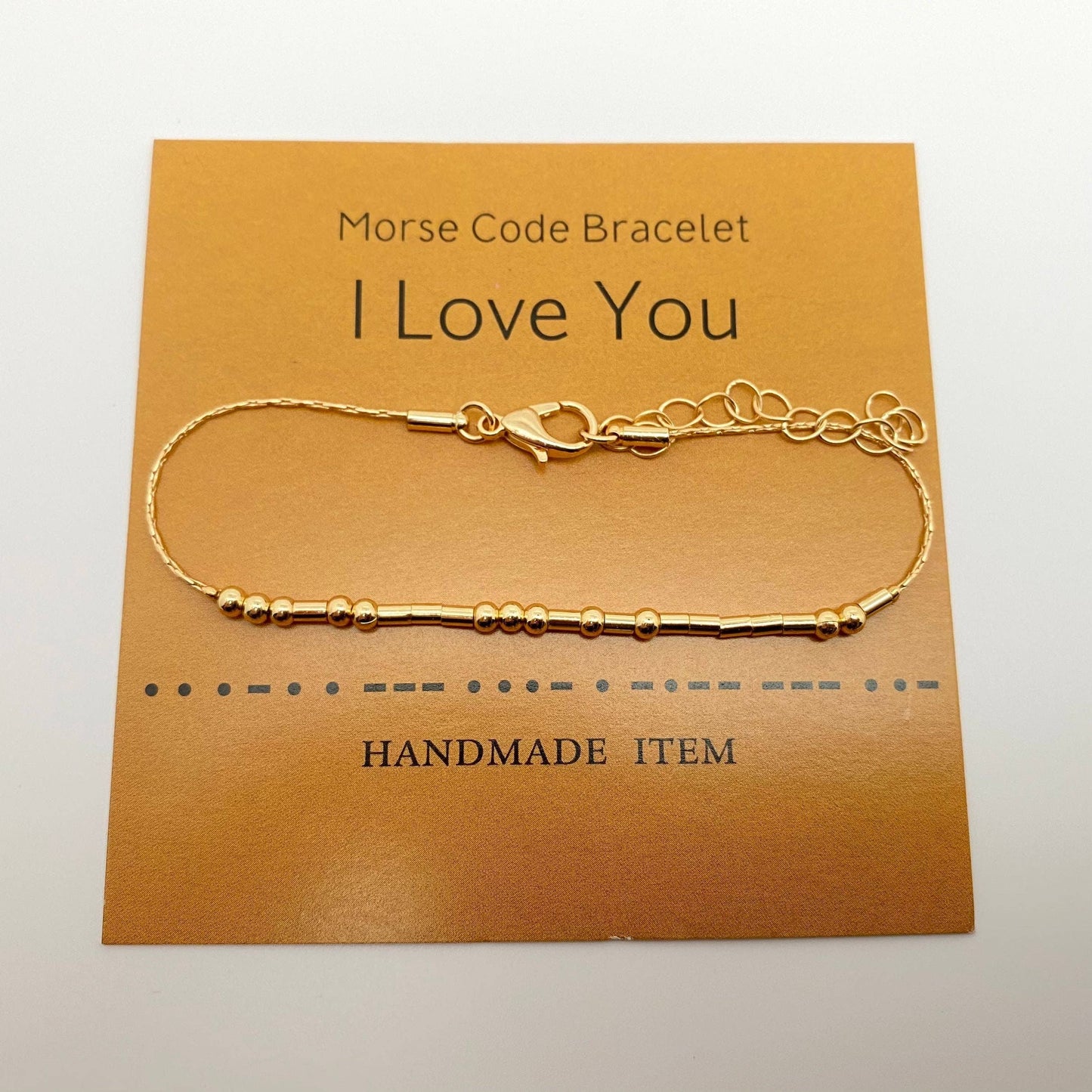 Mio Queena - Handmade Golden Morse Code Bracelet: Friend