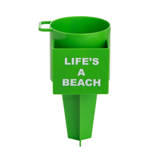 8" Plastic Green Life's A Beach Drink Spike