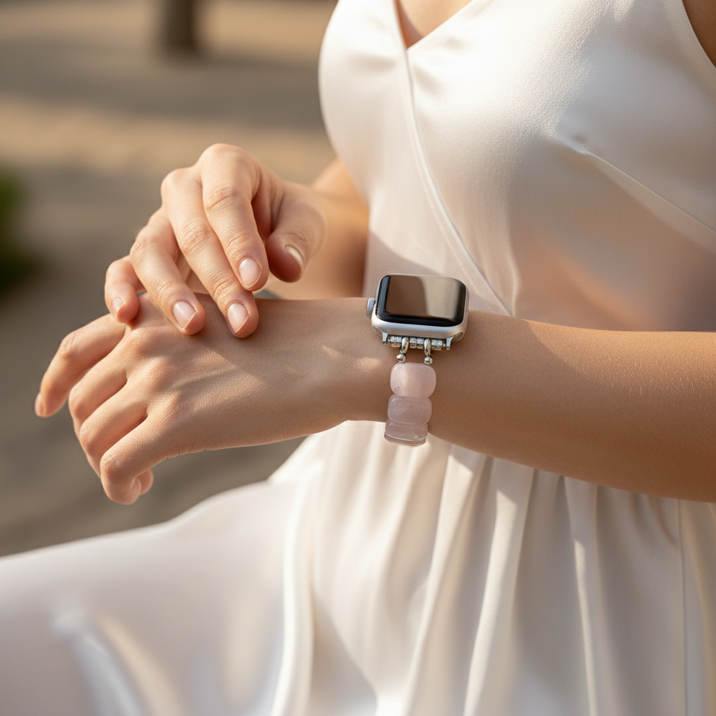 Cape Diablo - Soft Blush Quartz Stretch Apple Watch Strap