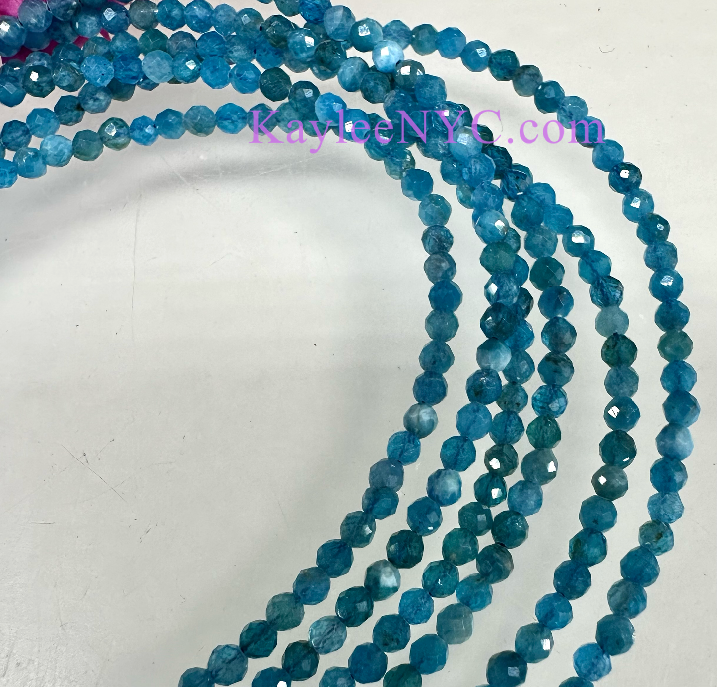 Natural Apatite Anklet Stainless Steel Finding