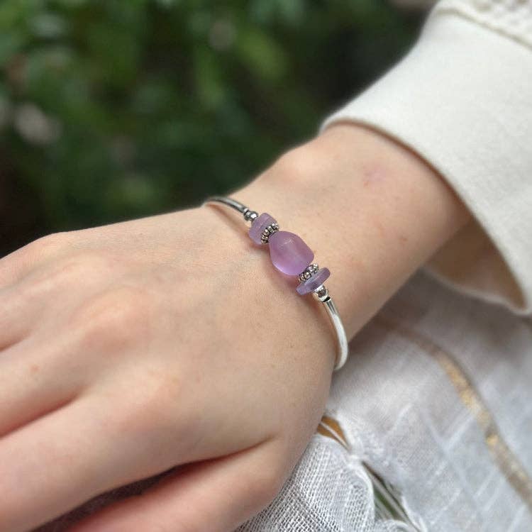 Lilac Sea Glass Bracelet