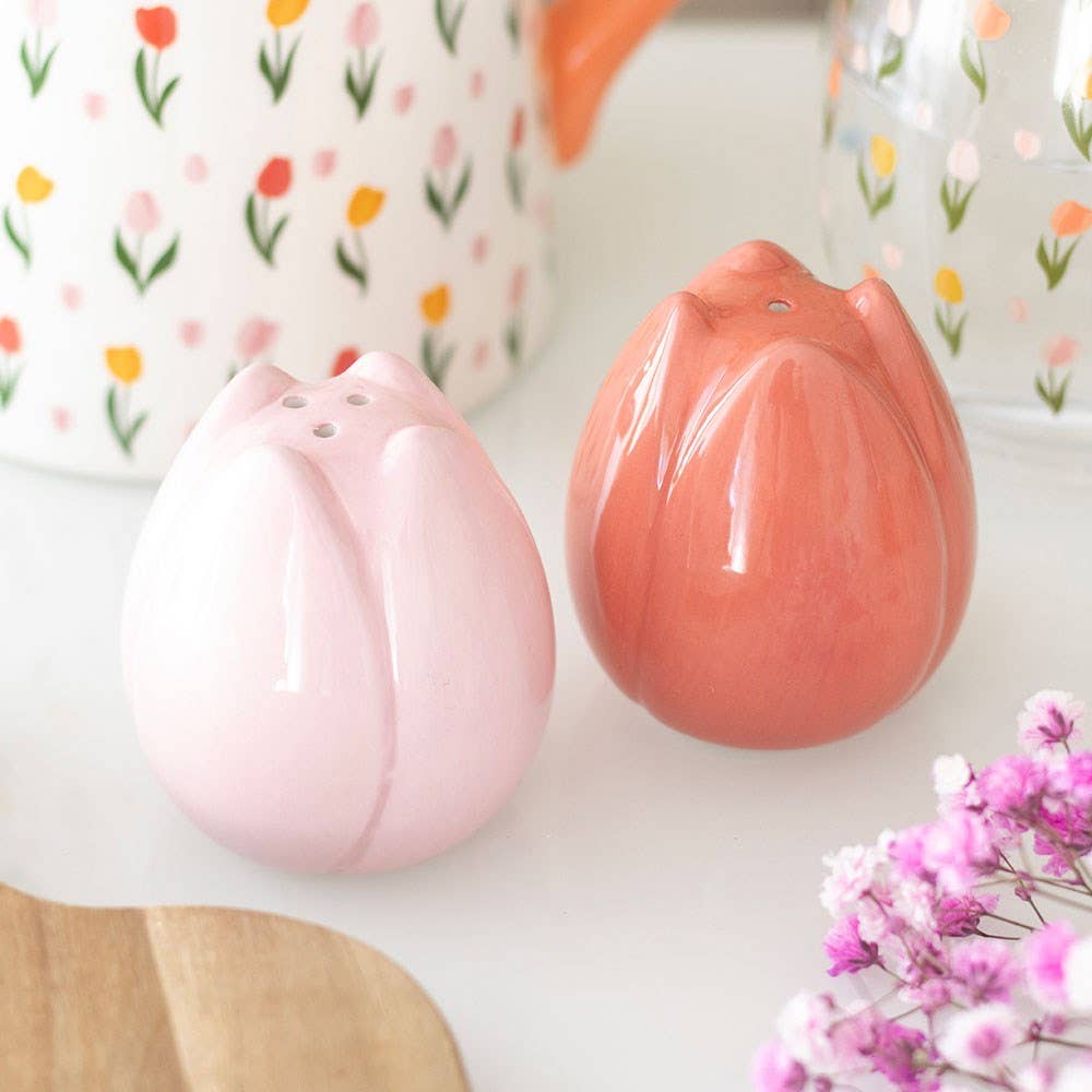 Spring Tulip Shaped Salt and Pepper Shakers