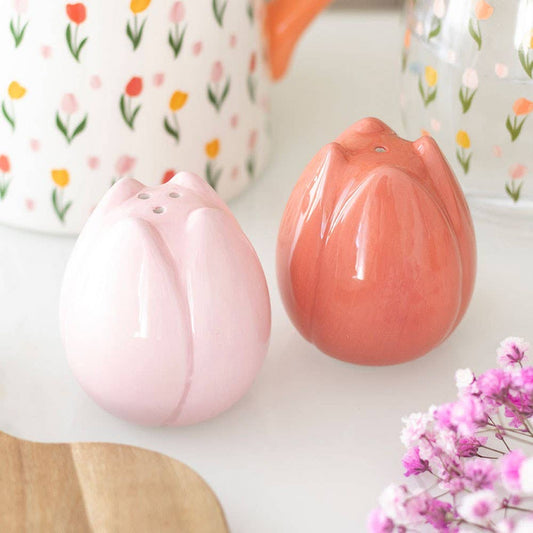 Spring Tulip Shaped Salt and Pepper Shakers