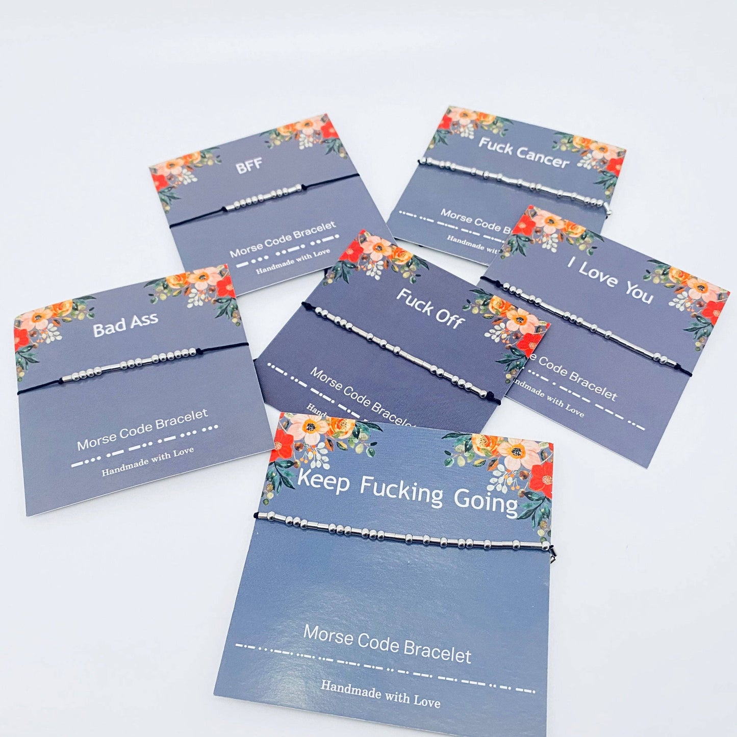 Mio Queena - Multi style Morse Code Stretch Bracelets: Bad ass