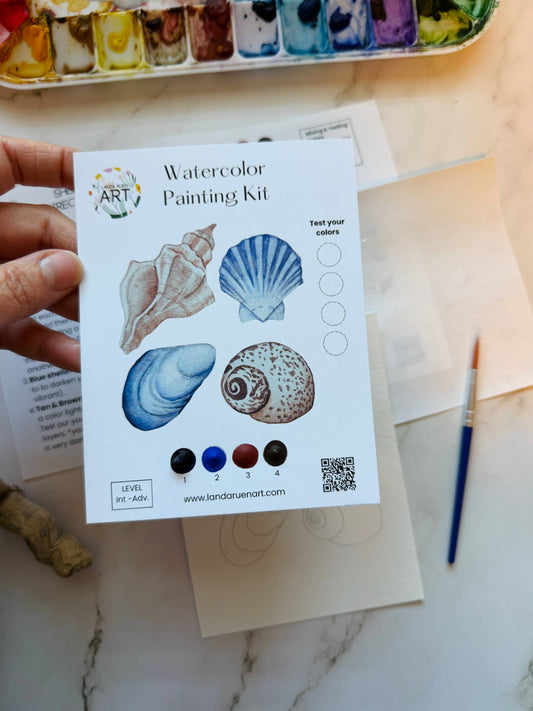 Landa Ruen Art - Seashells Watercolor Kit