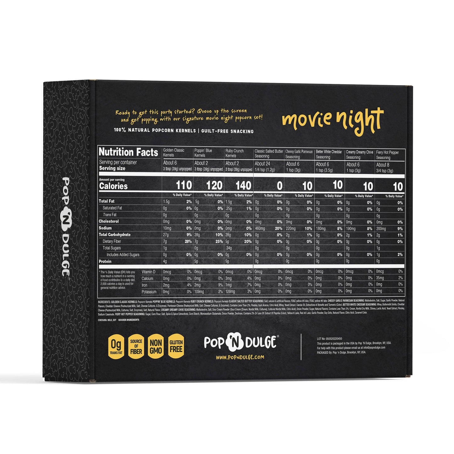 Pop 'N Dulge - Movie Night Gift Basket Gourmet Popcorn Gift Set Fathers Day