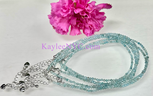 Aquamarine Anklet Stainless Steel Findings