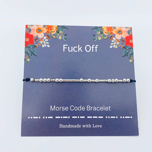 Mio Queena - Multi style Morse Code Stretch Bracelets: Fuck off