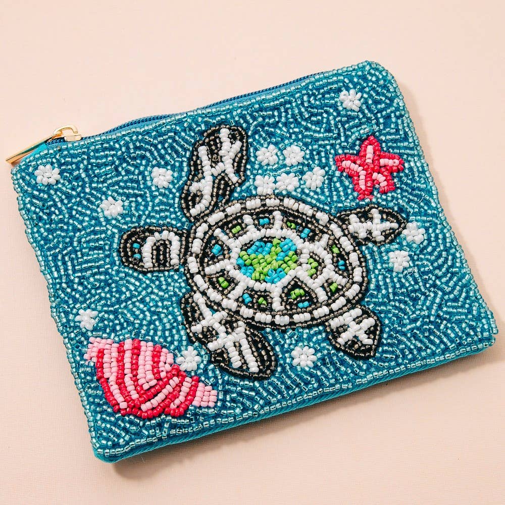 Beaded Sea Life Coin Purse