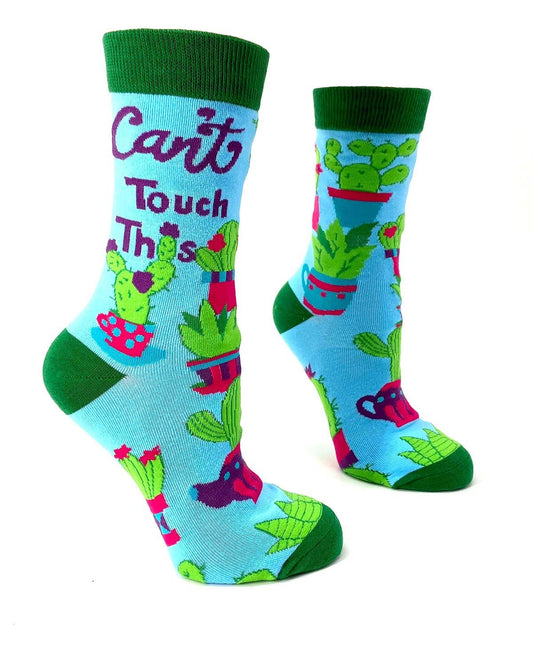Fabdaz - Can't Touch This Women's Crew Socks Featuring Prickly Cactus
