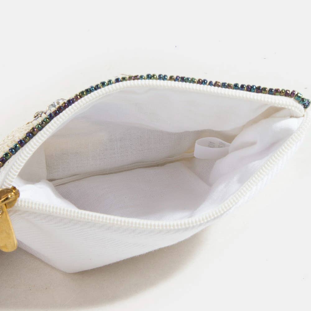 Sea Anchor And Rope Seed Beaded Coin Purse