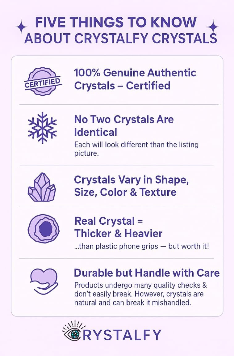 CRYSTALFY - Amethyst Phone Grip Holder