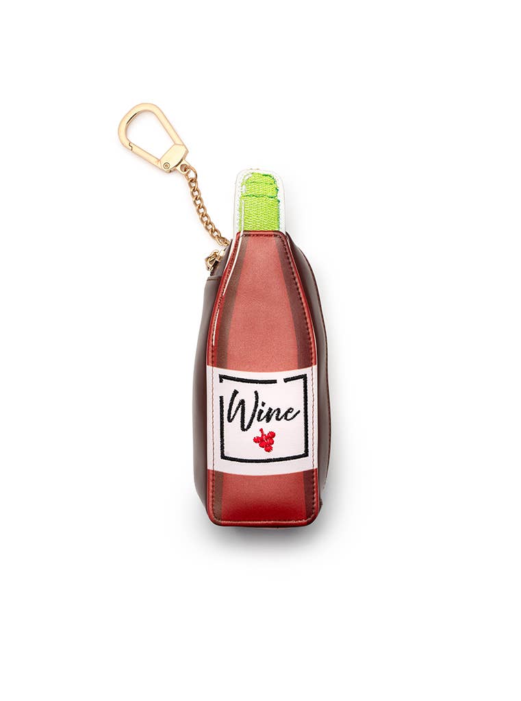 Living Royal - 2-in-1 Bag Charm & Reusable Shopper Bag - "Wine" Bottle