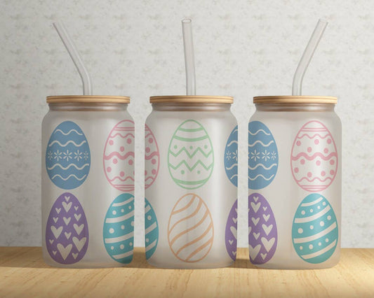 Kate Haven Glass Tumblers for Every Occasion - Easter Egg Seasonal 16oz Libbey Glass Tumbler