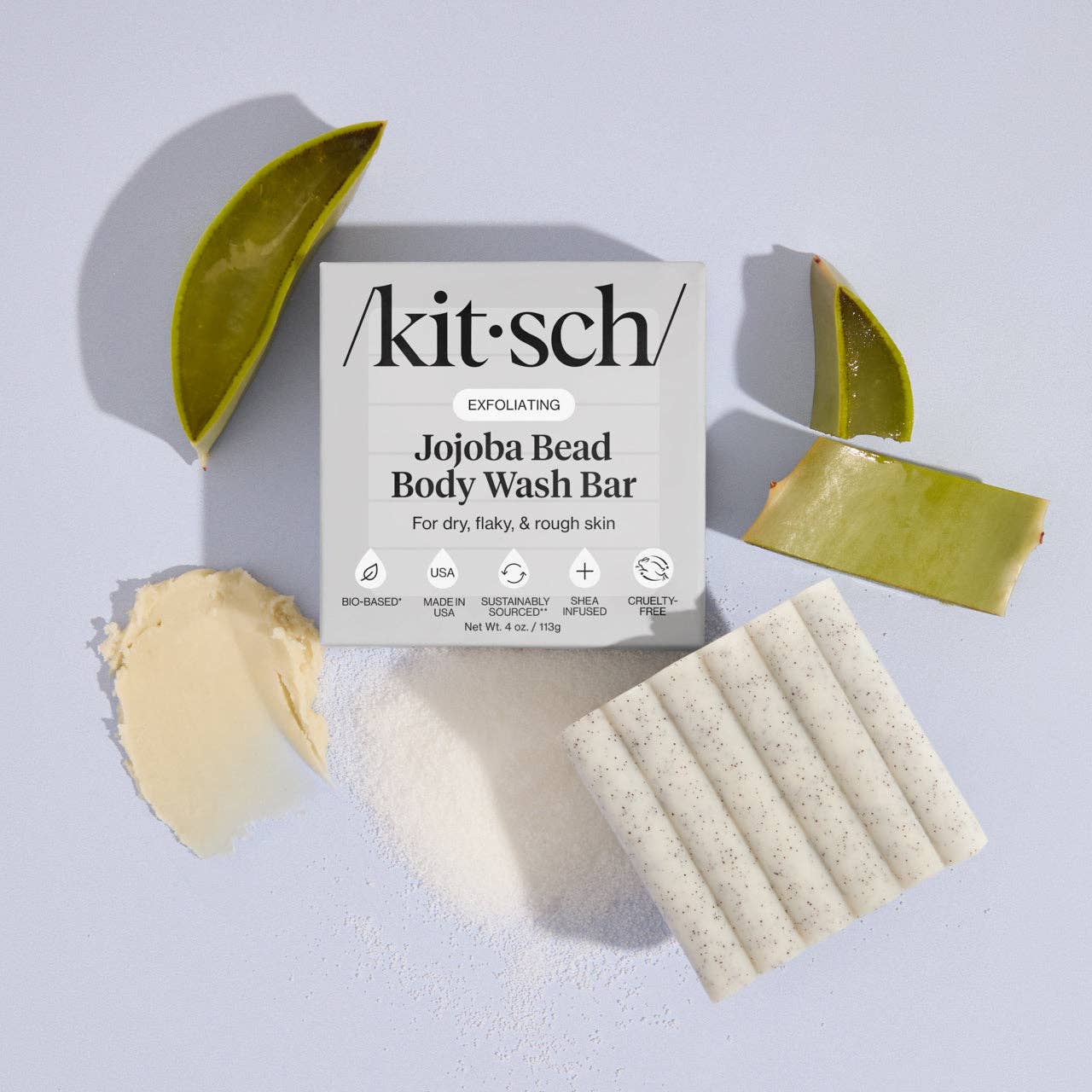 KITSCH - Jojoba Bead Exfoliating Body Wash Bar