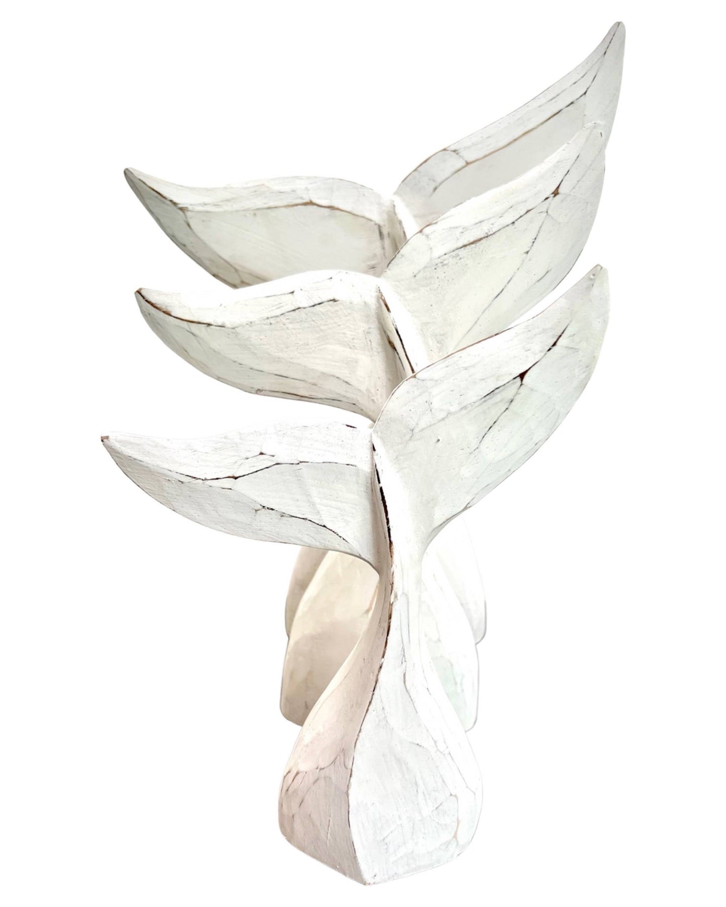 Bamboo Source Tropical Decor - Whale Tail White Statue
