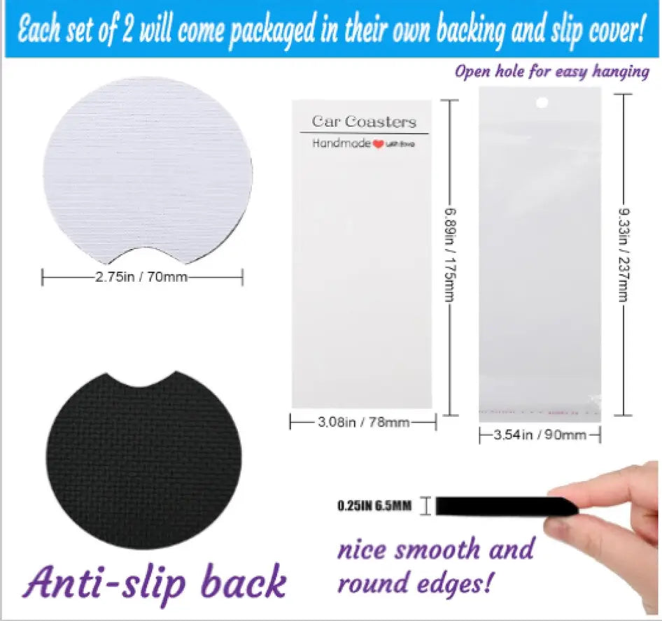 Vintage Sea Shells Beach Car Coaster Set